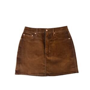 Daze Denim Brown Mini Skirt Size 27 NWOT Faux Leather Look Western Boho